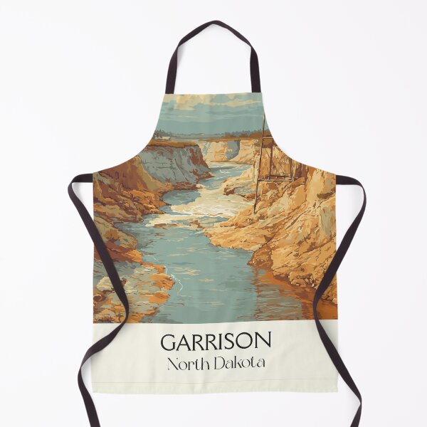 Item preview, Garrison North Dakota Vintage Poster | Lake Sakakawea Dam Art Print | Missouri River Decor designed and sold by TuncGK.