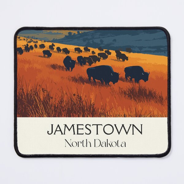 Item preview, Jamestown North Dakota Vintage Poster | American Bison Art Print | Prairie Sunset Decor designed and sold by TuncGK.