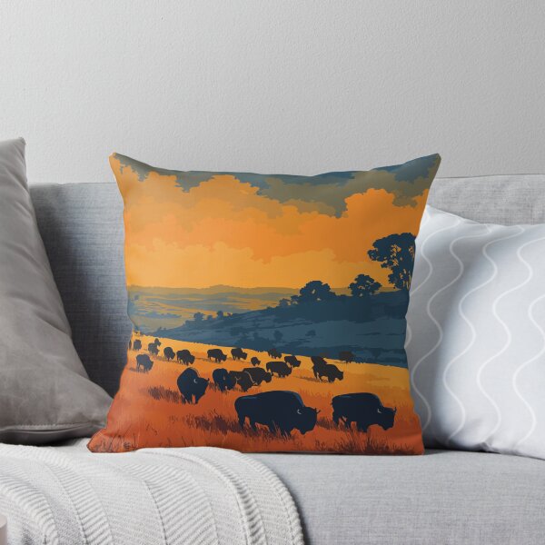 Item preview, Jamestown North Dakota Vintage Poster | American Bison Art Print | Prairie Sunset Decor designed and sold by TuncGK.