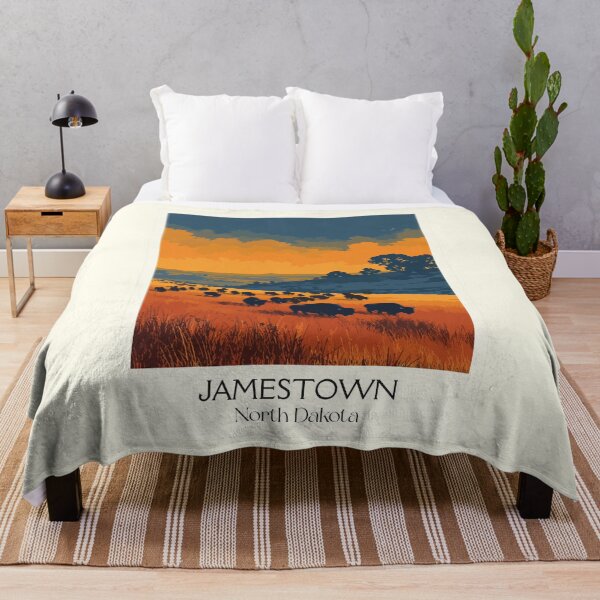 Item preview, Jamestown North Dakota Vintage Poster | American Bison Art Print | Prairie Sunset Decor designed and sold by TuncGK.