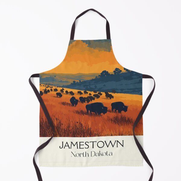 Item preview, Jamestown North Dakota Vintage Poster | American Bison Art Print | Prairie Sunset Decor designed and sold by TuncGK.