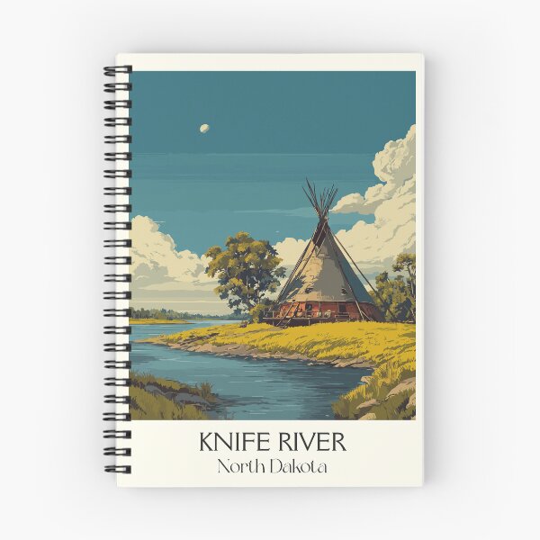 Item preview, Knife River North Dakota Vintage Poster | Earthlodge Villages Art Print | Native American Heritage Decor designed and sold by TuncGK.