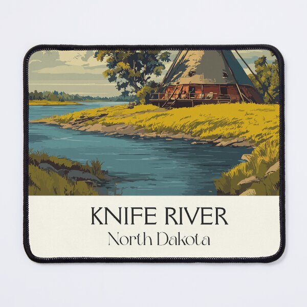 Item preview, Knife River North Dakota Vintage Poster | Earthlodge Villages Art Print | Native American Heritage Decor designed and sold by TuncGK.