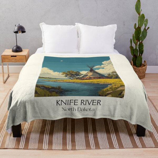 Item preview, Knife River North Dakota Vintage Poster | Earthlodge Villages Art Print | Native American Heritage Decor designed and sold by TuncGK.