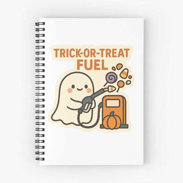 Artikelvorschau, Trick-or-Treat Fuel – Süßer Geister-Halloween-Aufkleber entworfen und verkauft von Truvas.