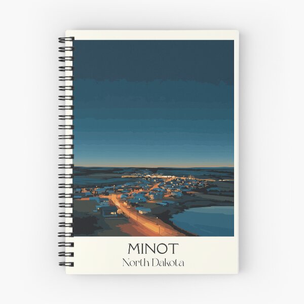 Item preview, Minot North Dakota Vintage Poster | Magic City Night Lights Art Print | Souris River Valley Decor designed and sold by TuncGK.