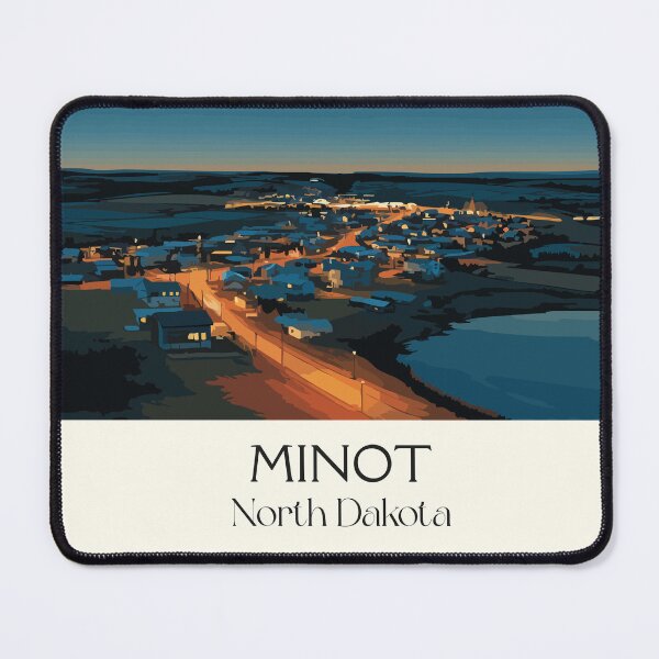 Item preview, Minot North Dakota Vintage Poster | Magic City Night Lights Art Print | Souris River Valley Decor designed and sold by TuncGK.