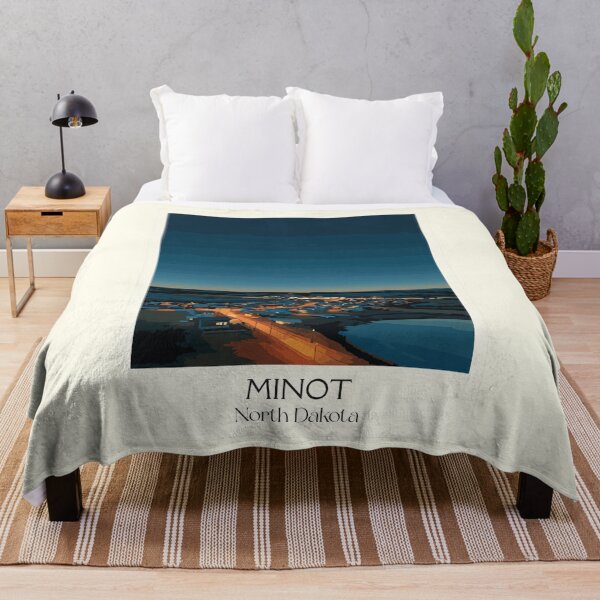 Item preview, Minot North Dakota Vintage Poster | Magic City Night Lights Art Print | Souris River Valley Decor designed and sold by TuncGK.