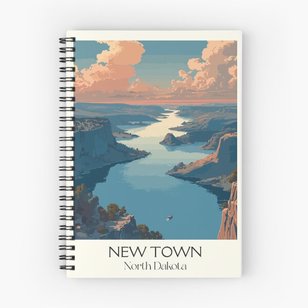 Item preview, New Town North Dakota Vintage Poster | Lake Sakakawea Scenery Art Print | Four Bears Bridge Decor designed and sold by TuncGK.