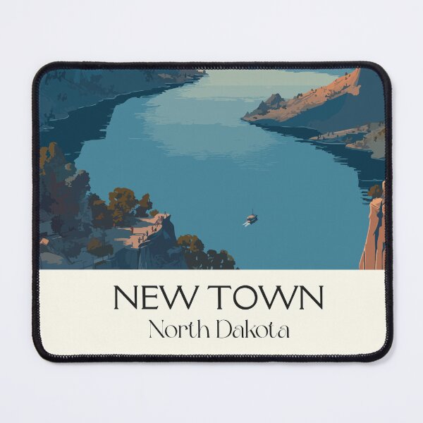 Item preview, New Town North Dakota Vintage Poster | Lake Sakakawea Scenery Art Print | Four Bears Bridge Decor designed and sold by TuncGK.