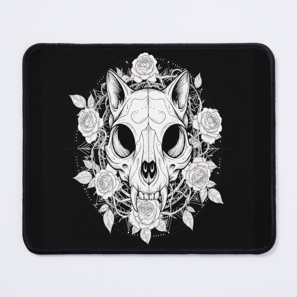 Item preview, Cat Skull Mandala Gothic Sacred Geometry Feline Design designed and sold by Neko-Doodle-co.