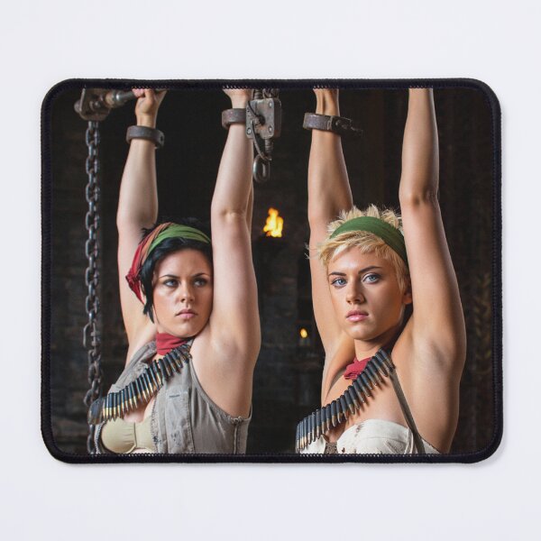 Item preview, Two captive fantasy post apocalyptic warrior women art photo designed and sold by Vintage Designs +.