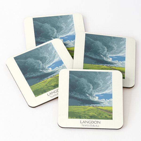 Item preview, Langdon North Dakota Vintage Poster | Prairie Storm Art Print | Storm Chaser Decor designed and sold by TuncGK.