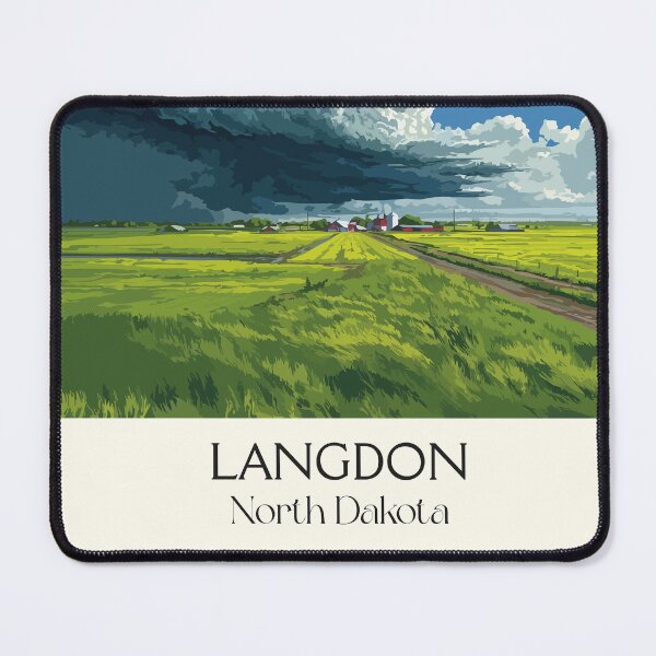 Item preview, Langdon North Dakota Vintage Poster | Prairie Storm Art Print | Storm Chaser Decor designed and sold by TuncGK.