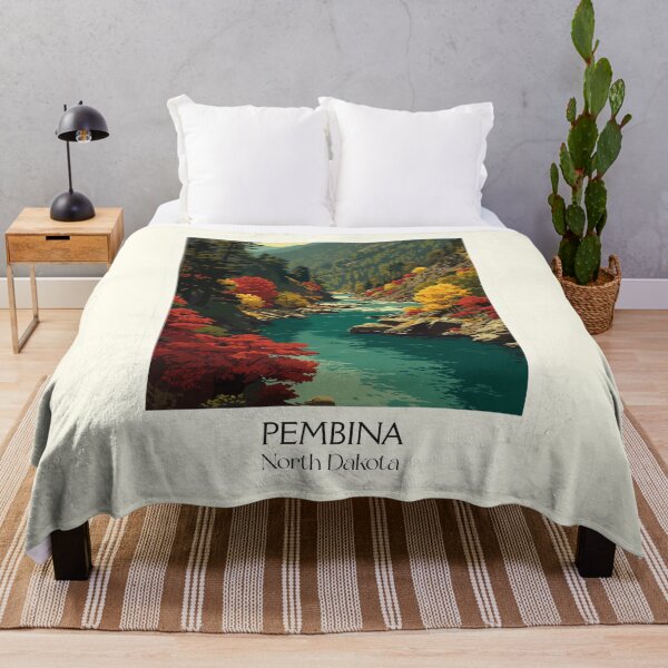 Item preview, Pembina North Dakota Vintage Travel Poster | Pembina Gorge Art Print | Autumn River Scenery Decor designed and sold by TuncGK.