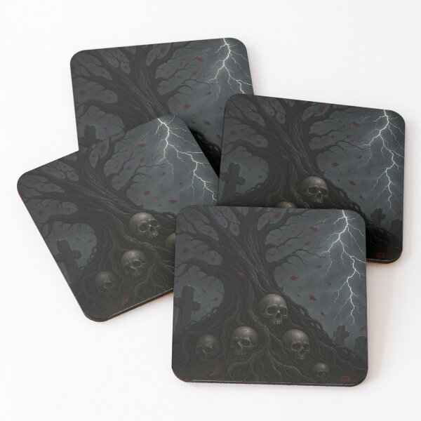 Item preview, Gothic Skull Tree with Lightning designed and sold by Nguyenhaithanh.
