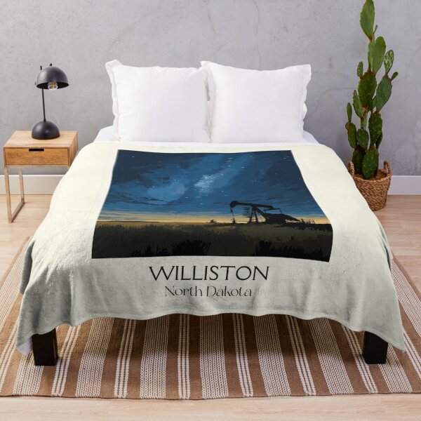 Item preview, Williston North Dakota Vintage Poster | Oil Field Night Sky Art Print | Bakken Scenery Decor designed and sold by TuncGK.