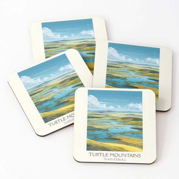 Item preview, Turtle Mountains North Dakota Vintage Poster | Prairie Pothole Wetlands Art Print | Borderland Scenery Decor designed and sold by TuncGK.