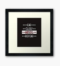 Rock Climbers Gift Eat Sleep Abseil Repeat Framed Print