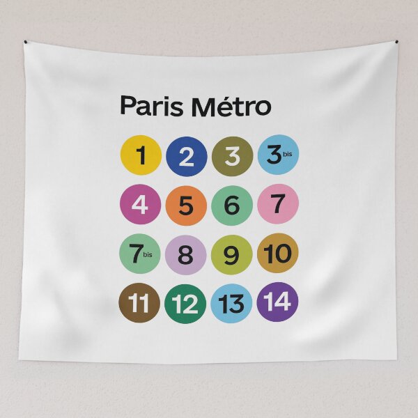 Item preview, Paris Metro Map Minimalist designed and sold by DoodlifyDesign.