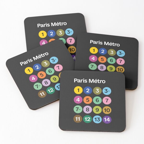 Item preview, Paris Metro Map Dark Minimalist designed and sold by DoodlifyDesign.