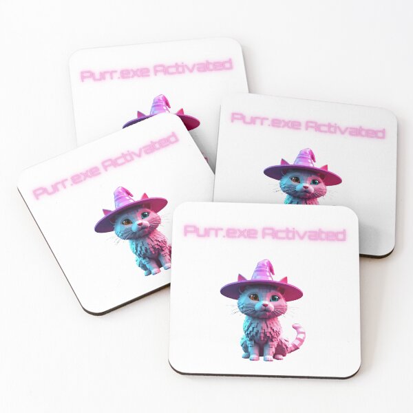 Item preview, Purr.exe Activated – Holographic cyber witch cat in futuristic style designed and sold by BSIQ.
