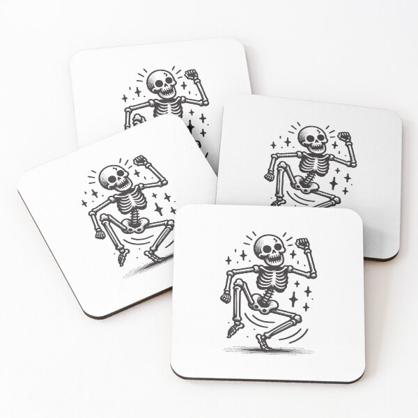 Item preview, Dancing skeleton spooky funny Halloween - dancing skull with bats  designed and sold by cocomelon168.