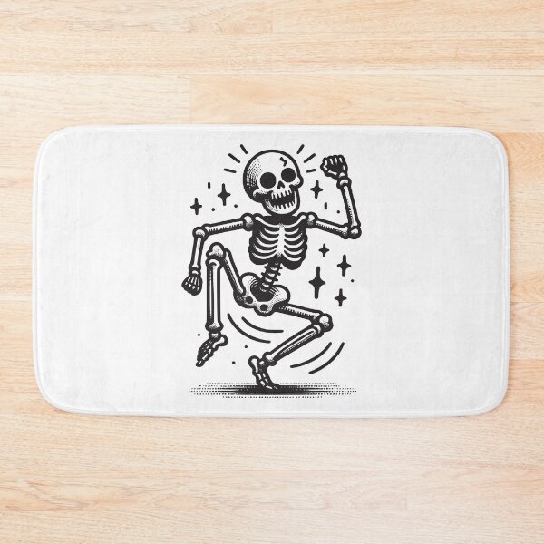 Item preview, Dancing skeleton spooky funny Halloween - dancing skull with bats  designed and sold by cocomelon168.