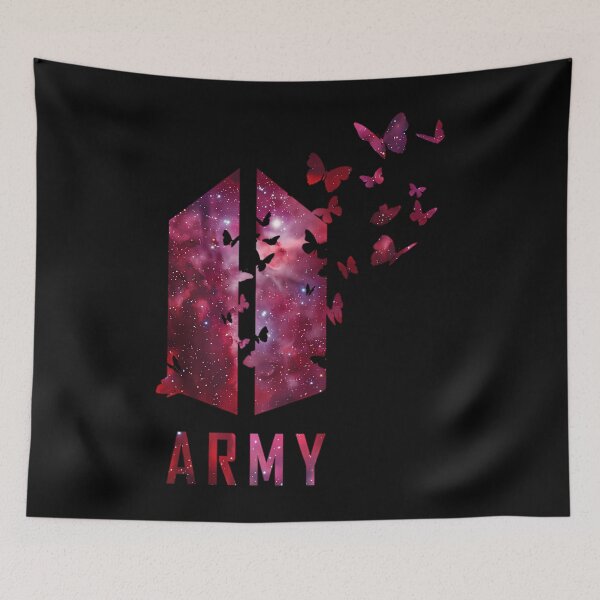 Item preview,  Bts Army Logo With Destructive Butterfly (Red Galaxy) Kpop Army  designed and sold by ChristianeLamy.