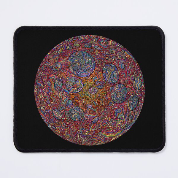 Item preview, Full moon colorful line art drawing designed and sold by DaveDanchuk.