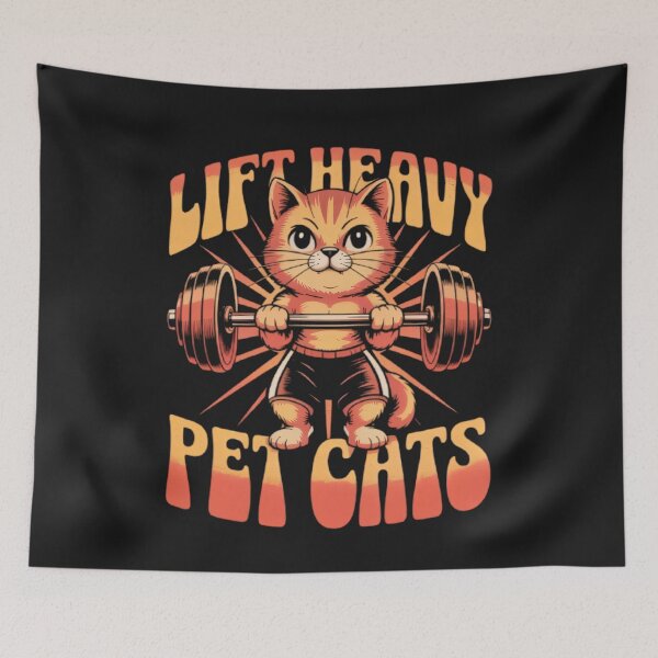 Item preview, LIFT HEAVY PET CATS designed and sold by BugiDesignArt.