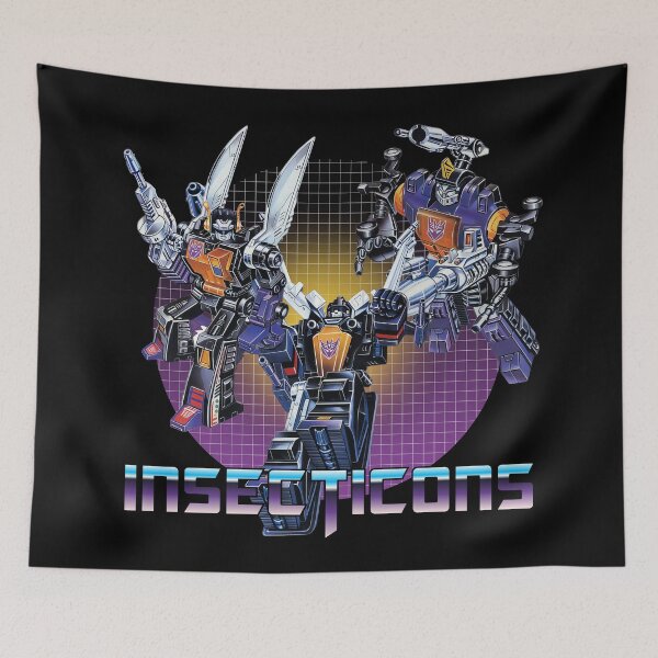 Aperçu de l'œuvre Insecticons G1 Robot Rétro V2 créée et vendue par Retr0Tshirts.