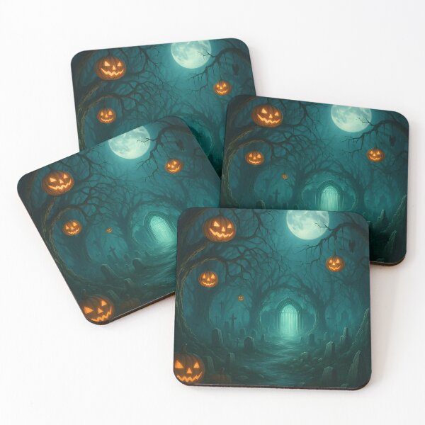 Item preview, Graveyard Gate with Pumpkins – Gothic Halloween Night designed and sold by Nguyenhaithanh.