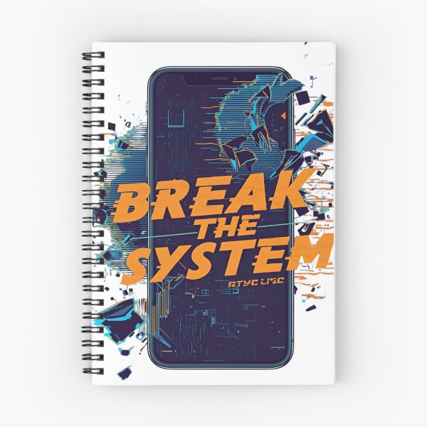 Item preview, Break the System blue phone explosion – dark blue - orange streetwear design designed and sold by ParaSiempreS.