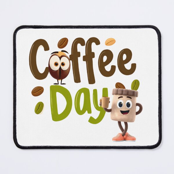 Item preview, Coffee Day – Cute Cartoon Coffee Bean & Cup Art designed and sold by DesignArtist.ia.