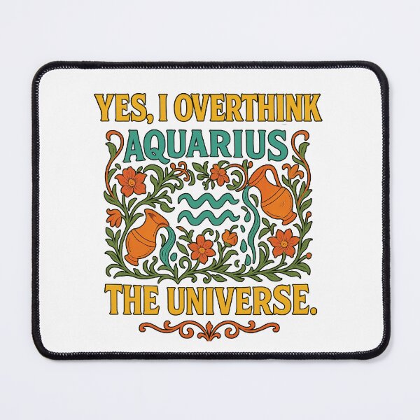 Item preview, Aquarius "Yes, I Overthink the Universe" Art Nouveau T-Shirt | Philosophical Zodiac Tee designed and sold by MySpiritTravels.