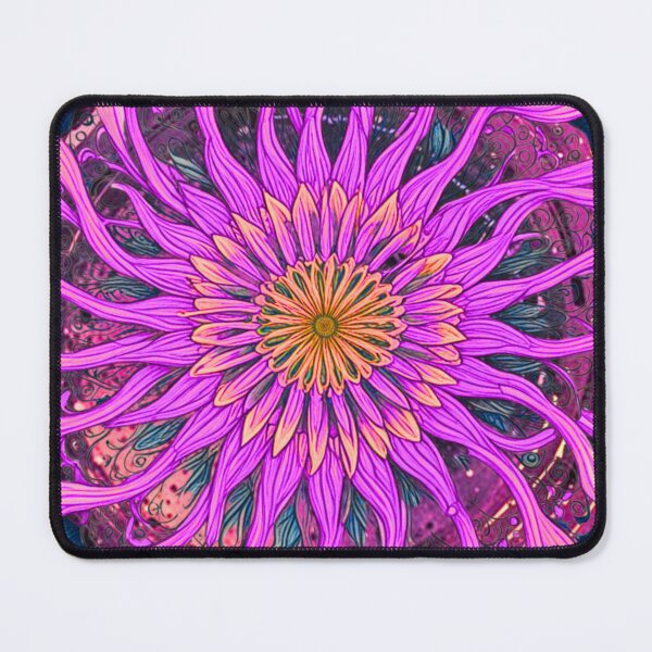 Item preview, Cosmic Green and salmon round flowers designed and sold by Nathalia Lodi.