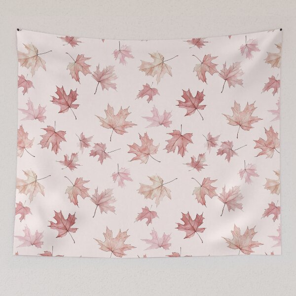 Item preview, Blush Pink Autumn Falling Maple Leaves Watercolor All Over designed and sold by Feeling Artsy.