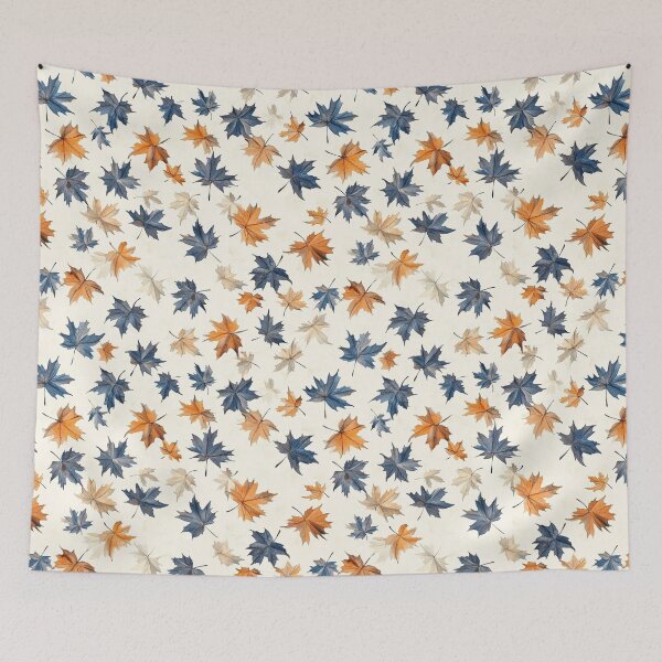 Item preview, Orange Blue Autumn Falling Maple Leaves Watercolor All Over designed and sold by Feeling Artsy.