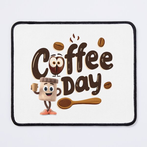 Item preview, Coffee Day – Cute Cartoon Coffee Cup & Bean Art designed and sold by DesignArtist.ia.