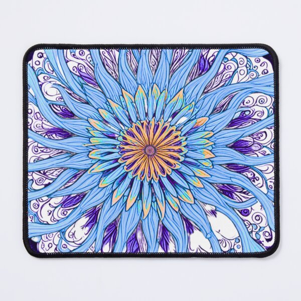 Item preview, Blue Psychodelic flower designed and sold by Nathalia Lodi.