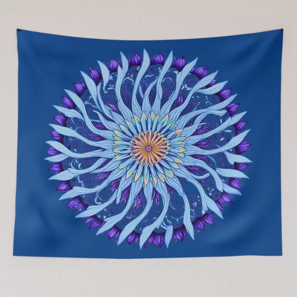Item preview, Blue Psychodelic flower designed and sold by Nathalia  Lodi.
