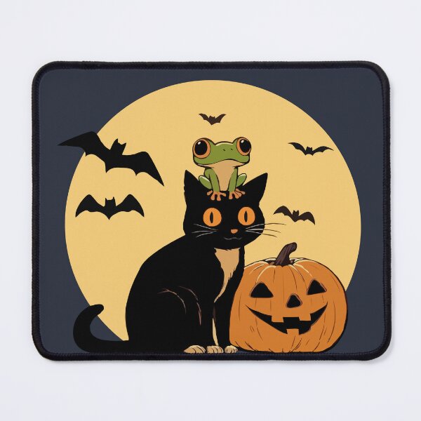 Item preview, Halloween Black Cat And Frog designed and sold by Gkinoki.