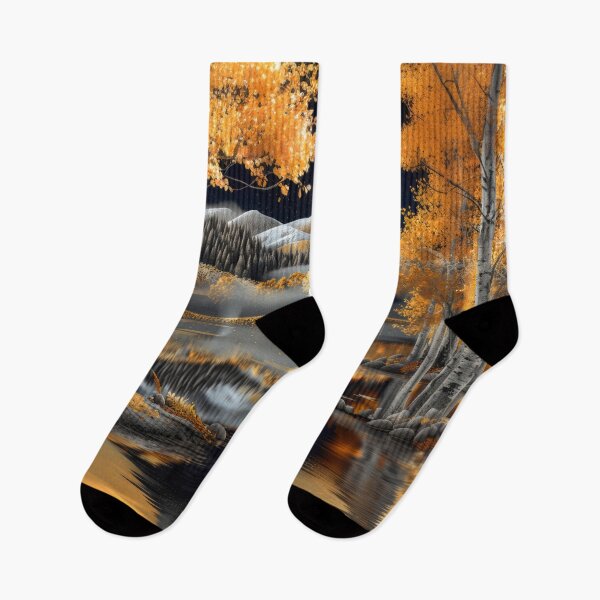 Item preview, Autumn Mountain Scenery at Night – Snow-capped Mountains and Lake Reflection Landscape Art designed and sold by MargaretWiktor.