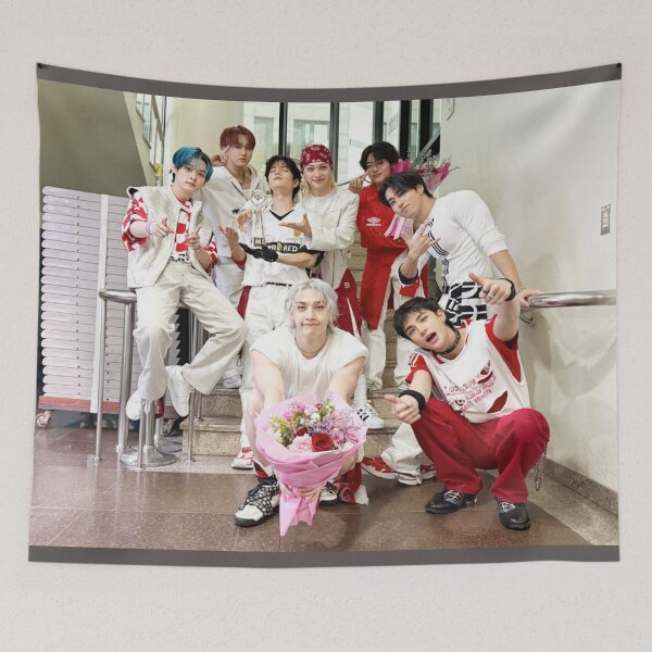Item preview, Stray Kids Karma Ceremony hearts SKZ ot8 group image comeback bang chan lee know changbin hyunjin han felix seungmin IN stay skzoo kpop designed and sold by Kpop-Noona.