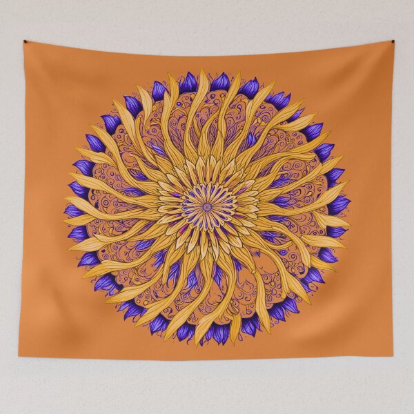 Item preview, Yellow Psychodelic flower designed and sold by Nathalia  Lodi.