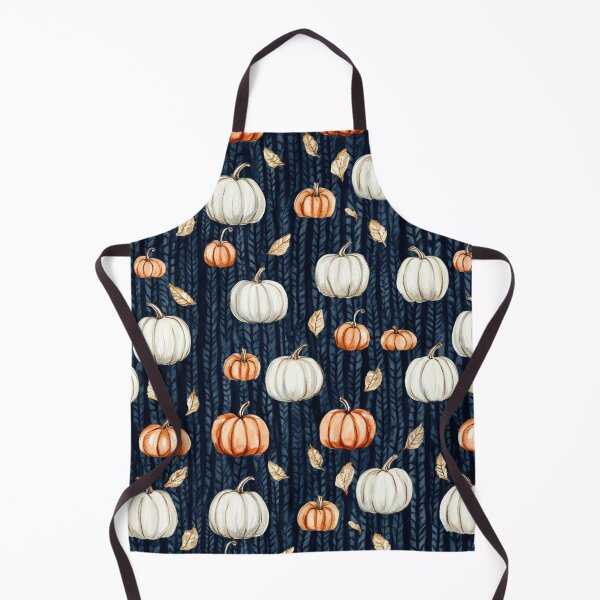 Item preview, Orange Blue Autumn Pumpkins and Falling Maple Leaves Watercolor All Over designed and sold by Feeling Artsy.