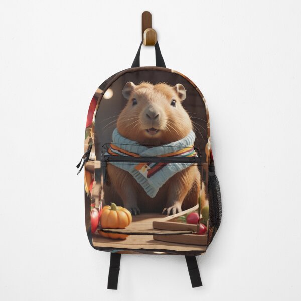 Item preview, Adorable Capybara with Colourful Scarf in a Cozy Market designed and sold by PandP-27.