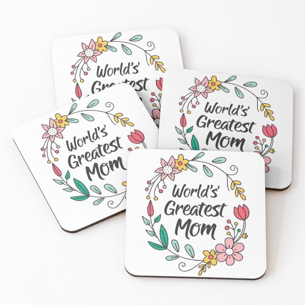 Item preview, World’s Greatest Mom Floral Wreath Typography Design – Mother’s Day Gift designed and sold by tahminsdesign25.