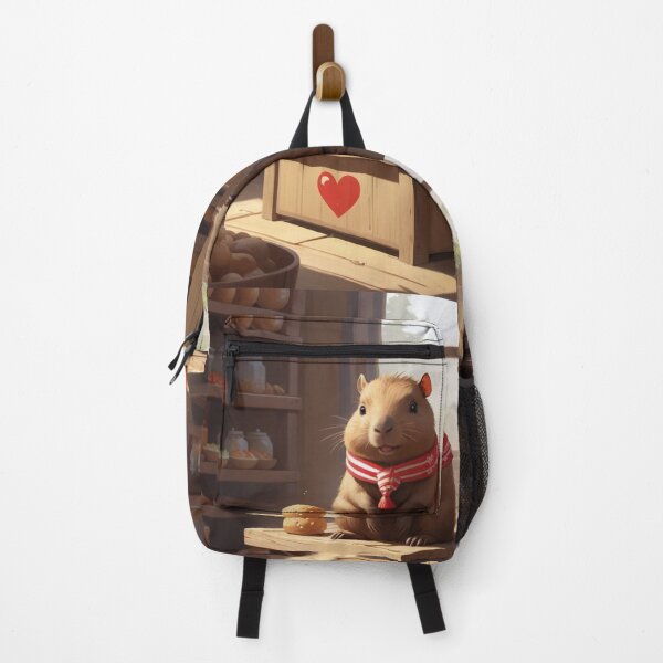 Item preview, Cute Capybara with Red Scarf Sitting on a Wooden Crate designed and sold by PandP-27.